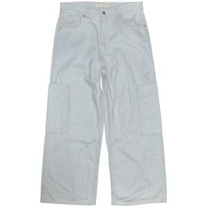 Levi’s High Waisted Wide Leg Crop Cargo Utility Pants Jeans Light Blue Size 30